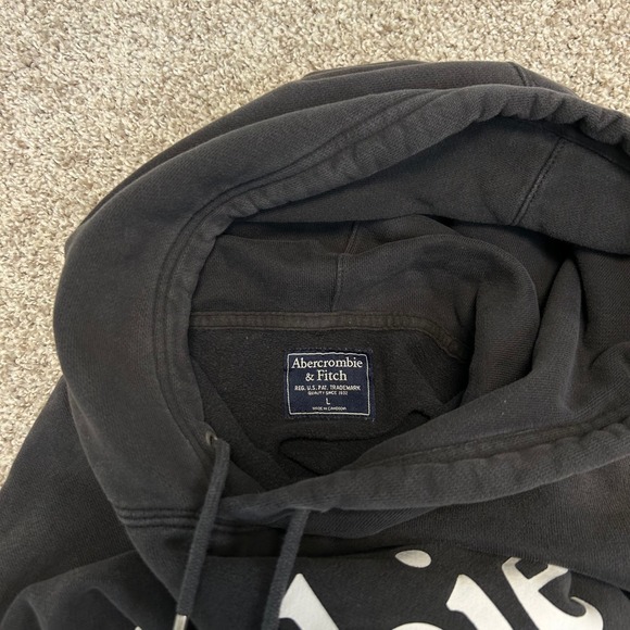 Abercrombie & Fitch Exploded Logo Hoodie Sweatshirt Big Logo Men Size Large Fade - Picture 7 of 8